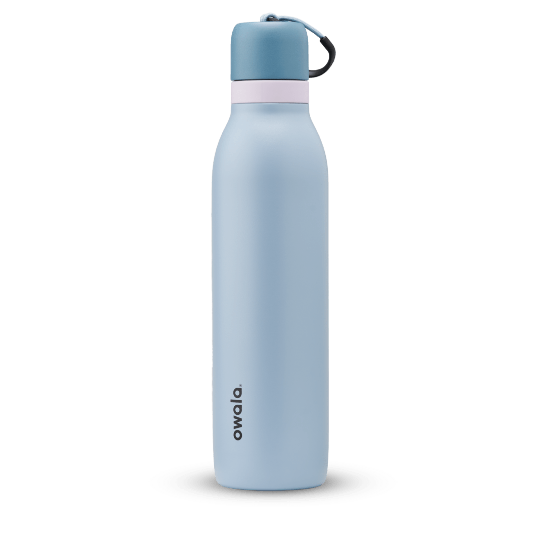 Owala light-blue 24oz FreeSip Twist water bottle.